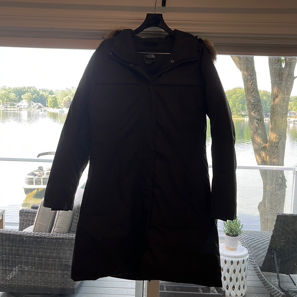 North Face full length women’s parka.